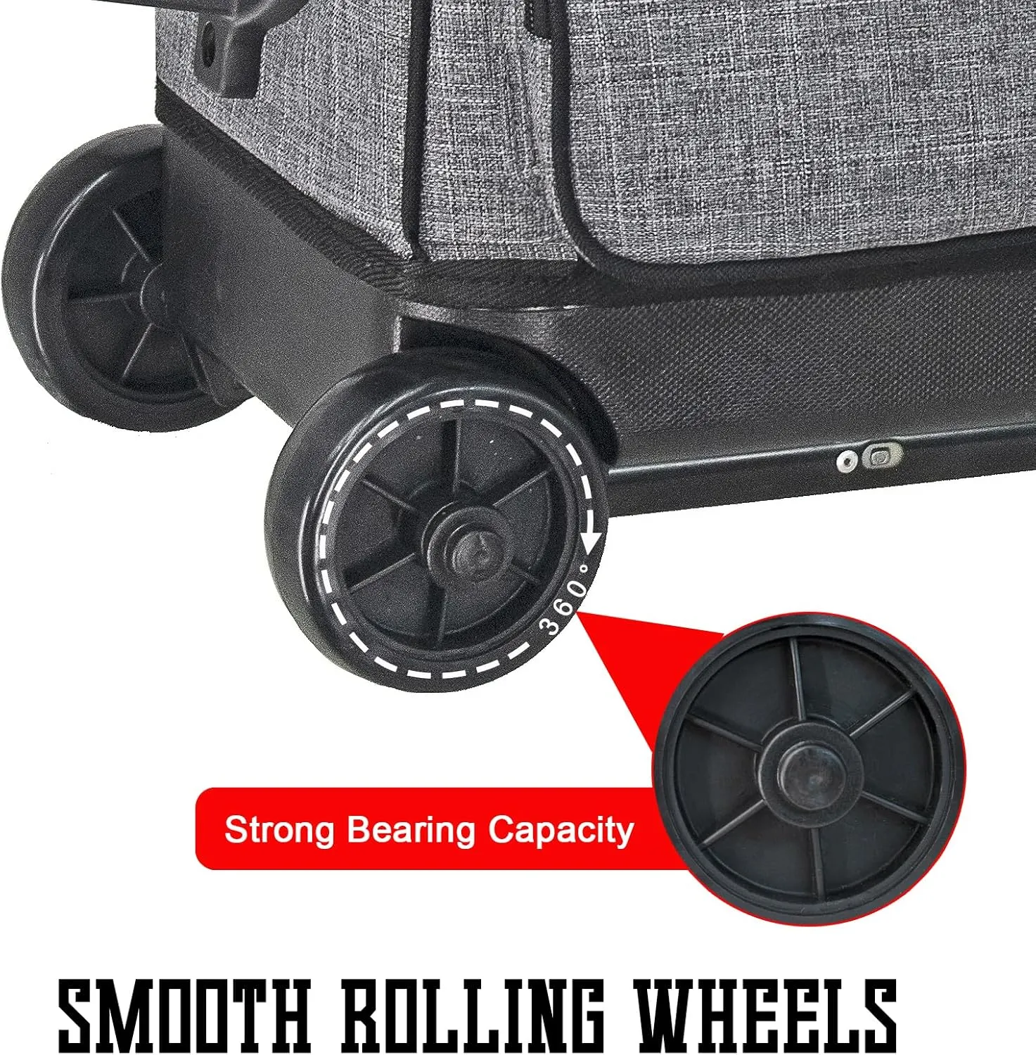 WOLT Double Roller 2 Ball Bowling Bag with Separate Shoe Compartment, Large Capacity Bowling Ball Bag with Accessory Pocket, Retractable Handle extends to 40"