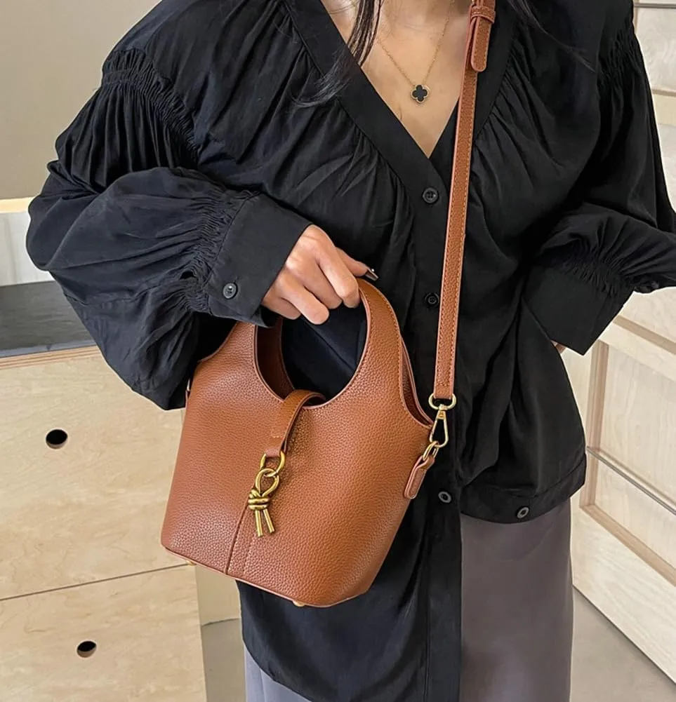 Women's PU Leather Hobo Shoulder Crossbody Bag - Vintage Tote Small Handbag Purse