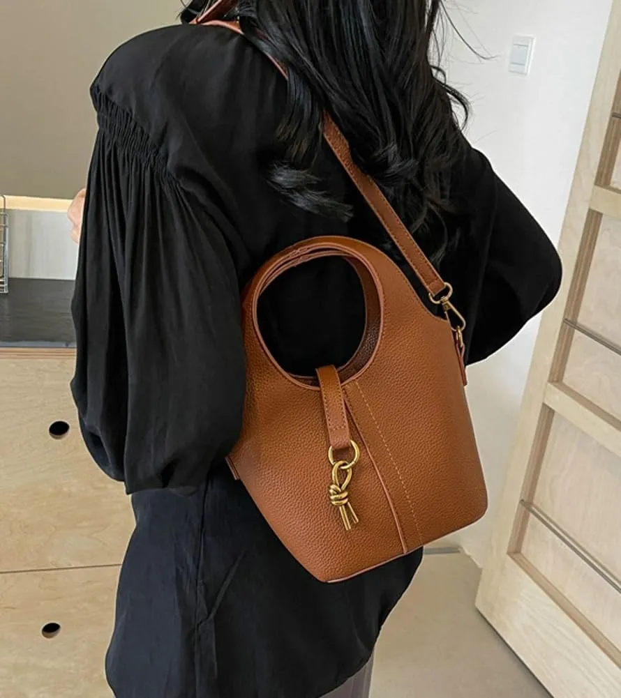 Women's PU Leather Hobo Shoulder Crossbody Bag - Vintage Tote Small Handbag Purse