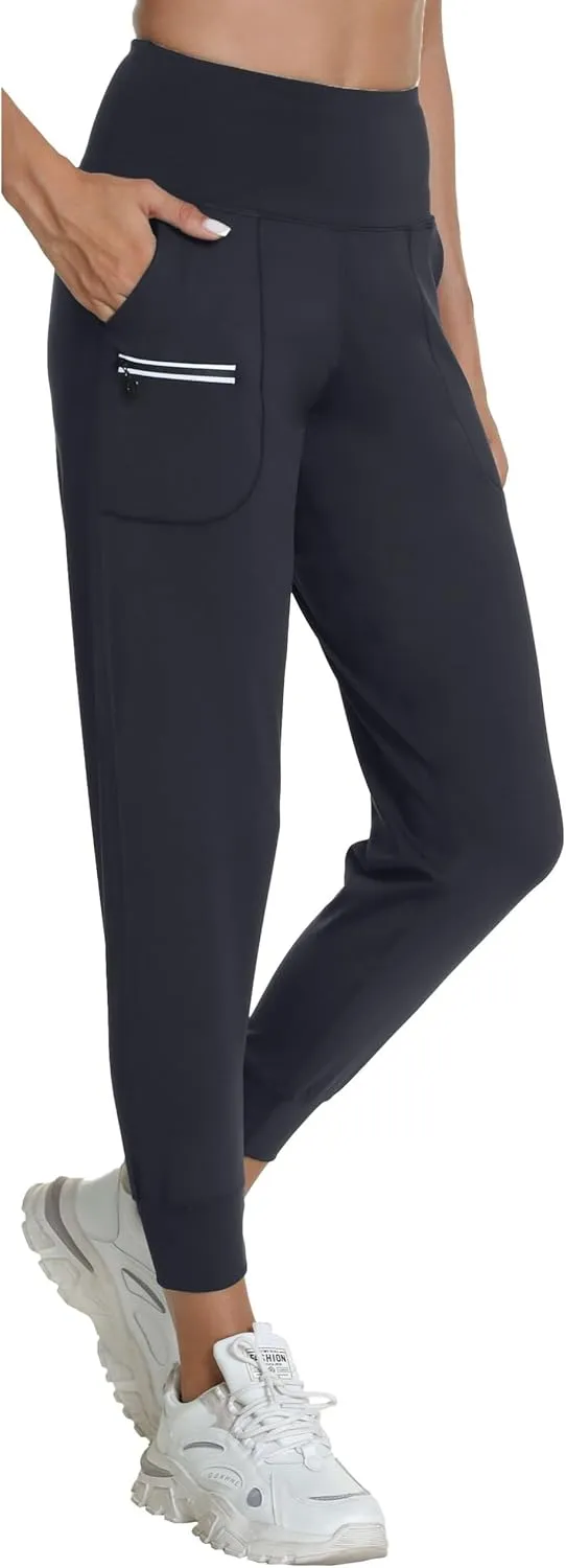 Women's Workout Joggers with Pockets-Quick Dry Athletic Lounge Pants for Hiking Yoga and Running