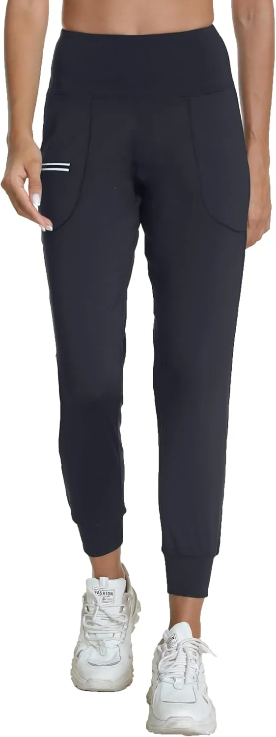 Women's Workout Joggers with Pockets-Quick Dry Athletic Lounge Pants for Hiking Yoga and Running
