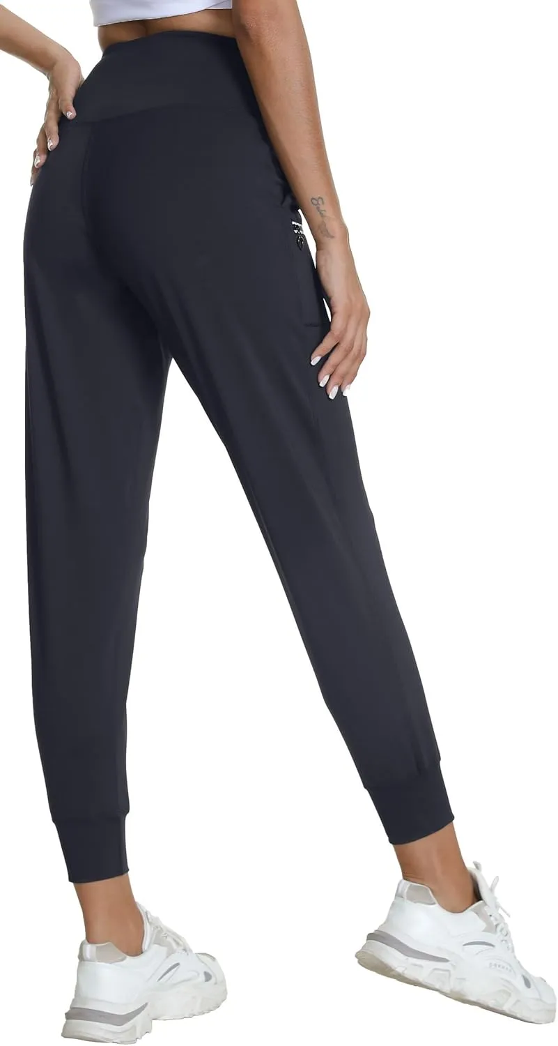 Women's Workout Joggers with Pockets-Quick Dry Athletic Lounge Pants for Hiking Yoga and Running